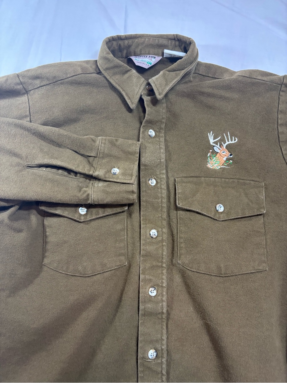 Mens Viatge Flanal Shirt Size Large Long Sleeve Work Wear Button Up